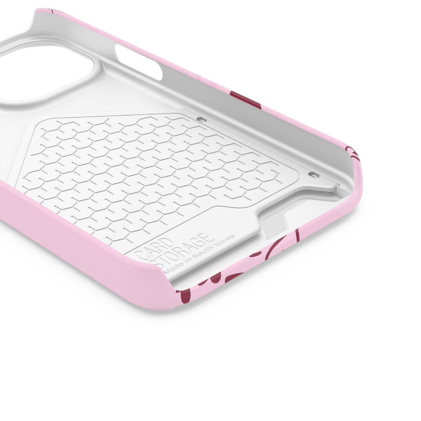 Pink "Child of God" Phone Card Case — Heart Pattern Religious Phone Case with Card Holder