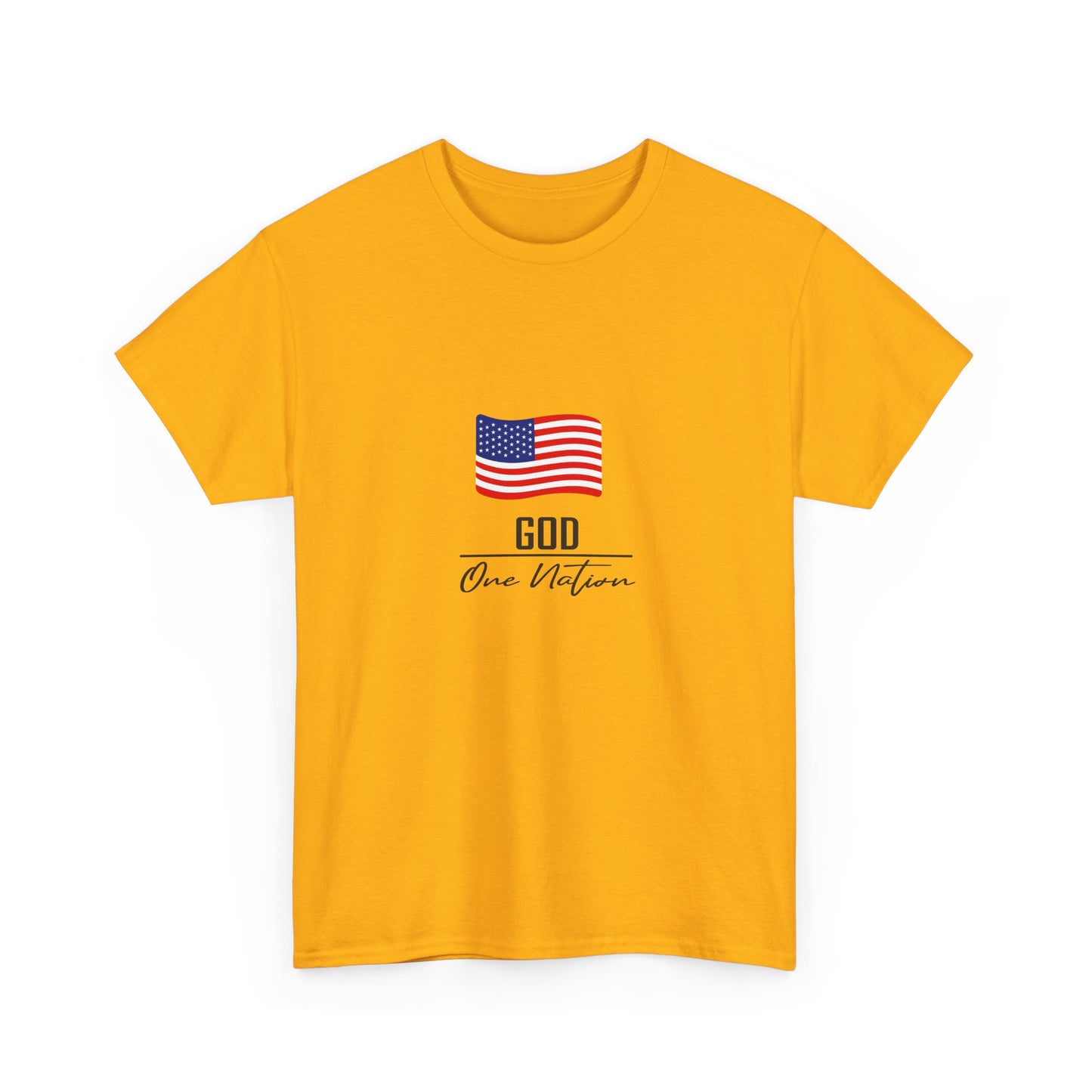 T-Shirt — American Flag "God Over Nation" Patriotic Faith Tee