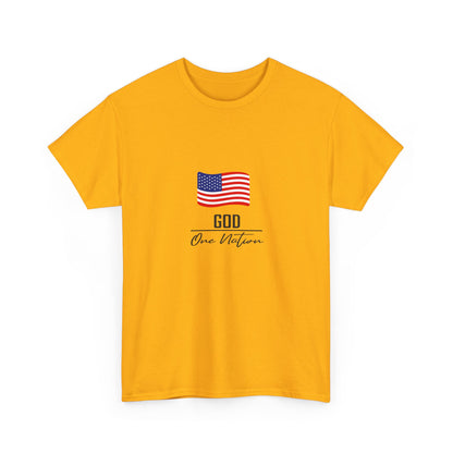 T-Shirt — American Flag "God Over Nation" Patriotic Faith Tee