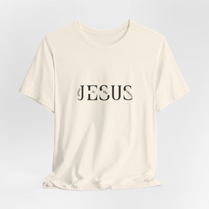 Jesus Minimalist Tee — Distressed Script Christian T-Shirt