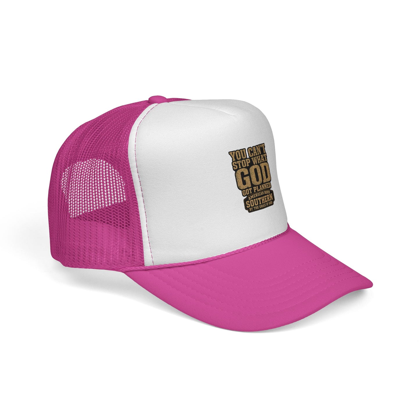 Southern Faith Trucker Cap — "You Can't Stop What God Got Planned" Mesh Hat