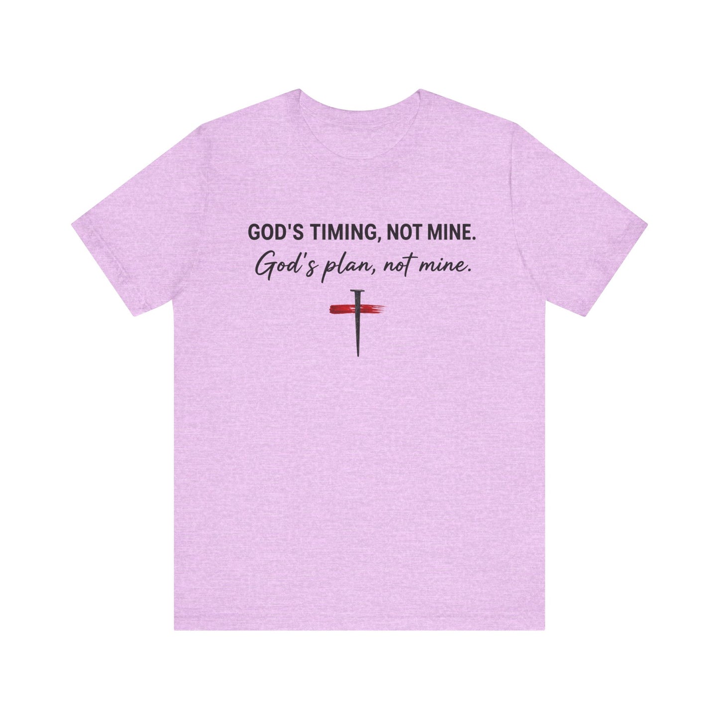 God's Timing, Not Mine Tee — Christian Faith Cross T-Shirt