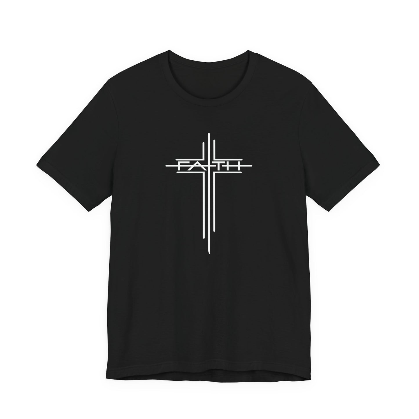 Christian Cross T-Shirt – Subtle White Cross Faith Tee
