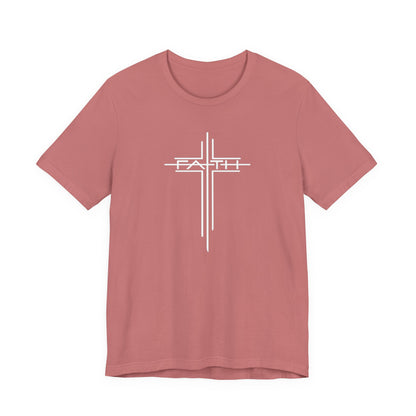 Christian Cross T-Shirt – Subtle White Cross Faith Tee