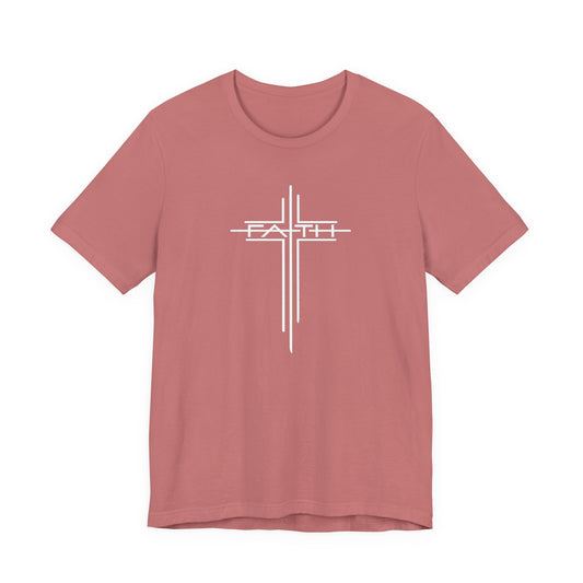 Christian Cross T-Shirt – Subtle White Cross Faith Tee