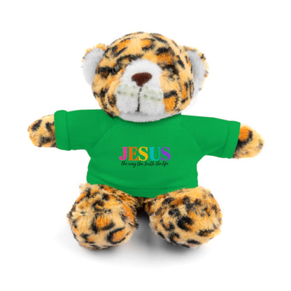 Jesus Rainbow Tee Teddy Bear - Plush Stuffed Animal with Faith Shirt