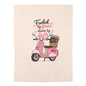 Baby Swaddle Blanket — "Fueled by Grace, Driven by Faith" Pink Scooter Swaddle