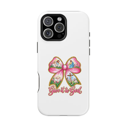 Give It to God Phone Case — Floral Bow Christian iPhone Cover