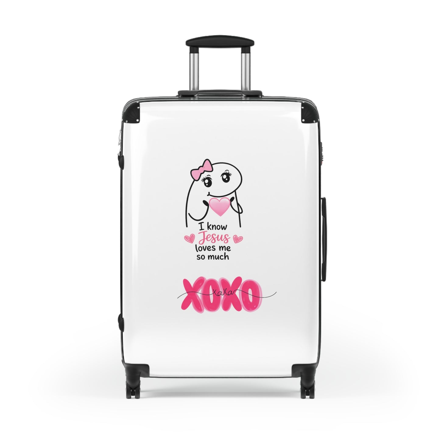 Suitcase — "I Know Jesus Loves Me So Much XOXO" Cute Christian Travel Luggage