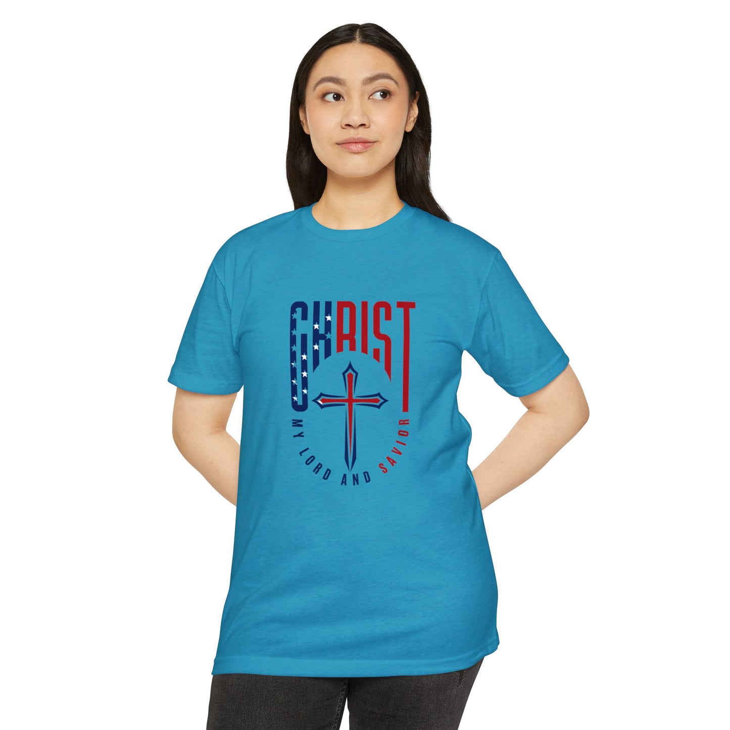 UNISEX Christ Cross T‑Shirt — My Lord and Savior Patriotic Christian Tee