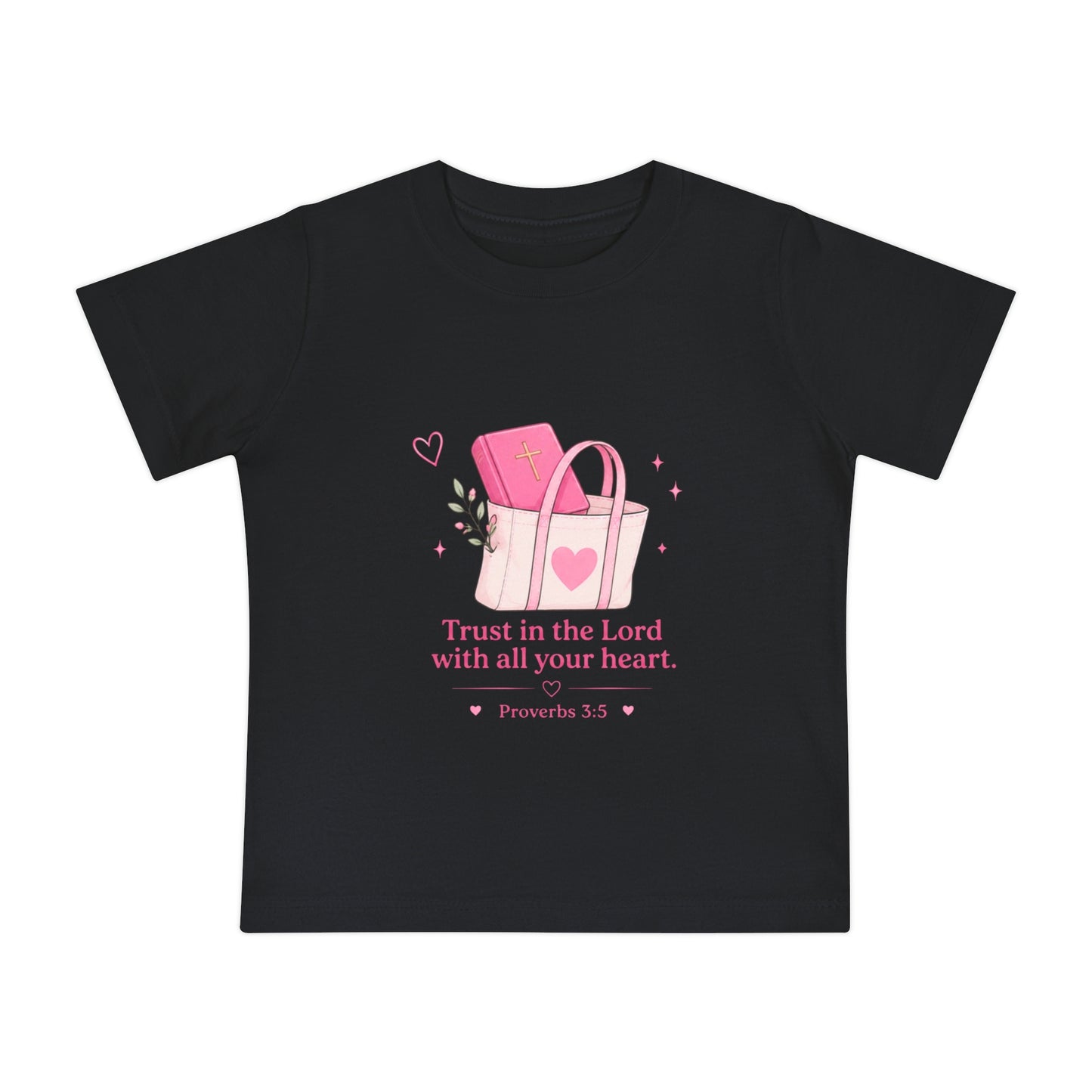 Baby T-Shirt — "Child of God" Pink Faith Tee (Proverbs 3:5)