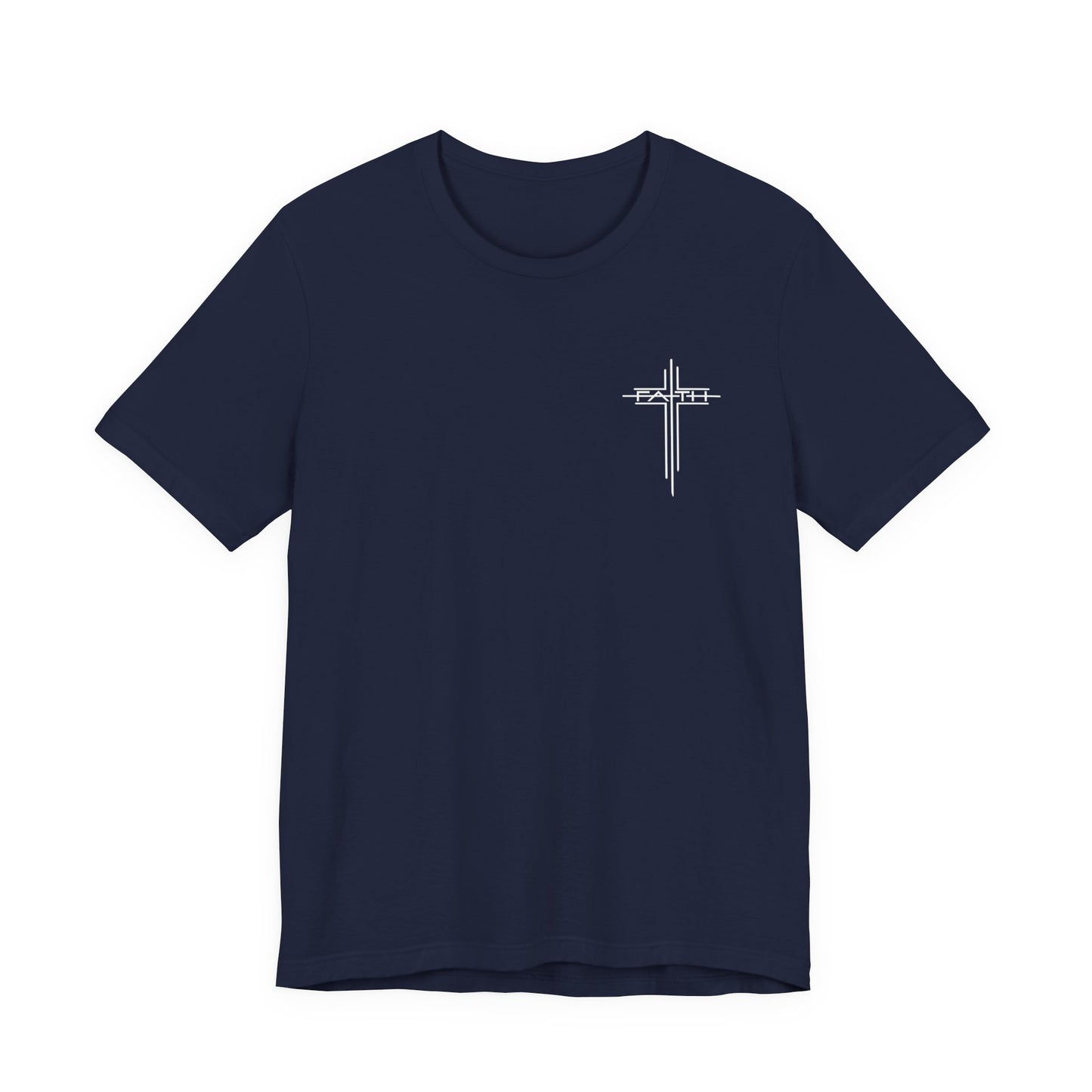 Christian Cross T‑Shirt — Subtle Back Cross Graphic Religious Tee