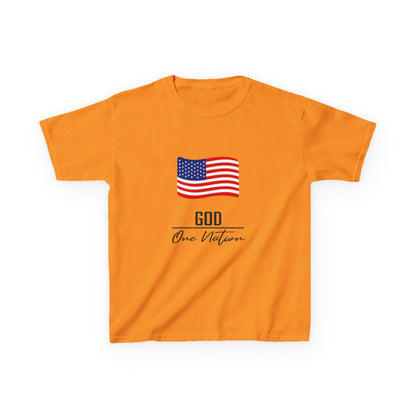 UNISEX Kids Tee — American Flag 'God One Nation' Patriotic T‑Shirt