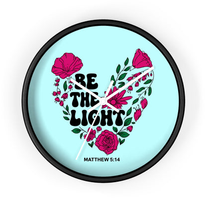 Be the Light Floral Wall Clock — Matthew 5:14 Inspirational Home Decor