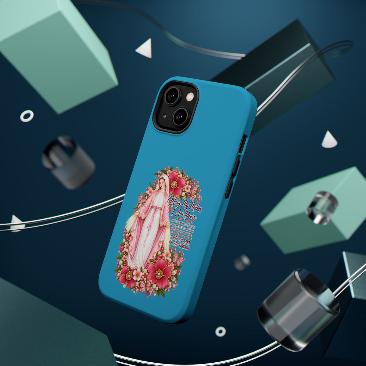 Religious Floral Phone Case — 'Blessed Virgin' Magnetic Impact-Resistant Case