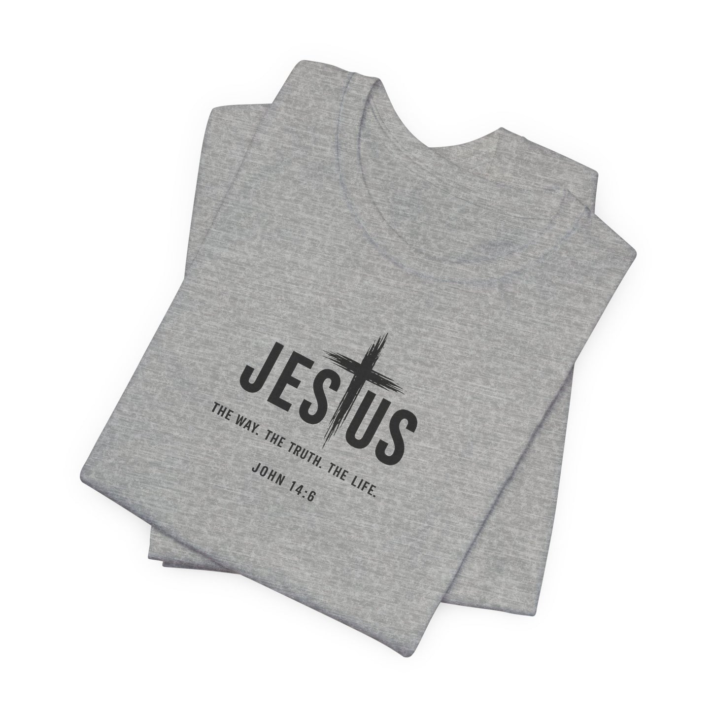 Jesus Cross T‑Shirt - "Jesus: The Way the Truth the Life" Bible Verse Tee (John 14:6)