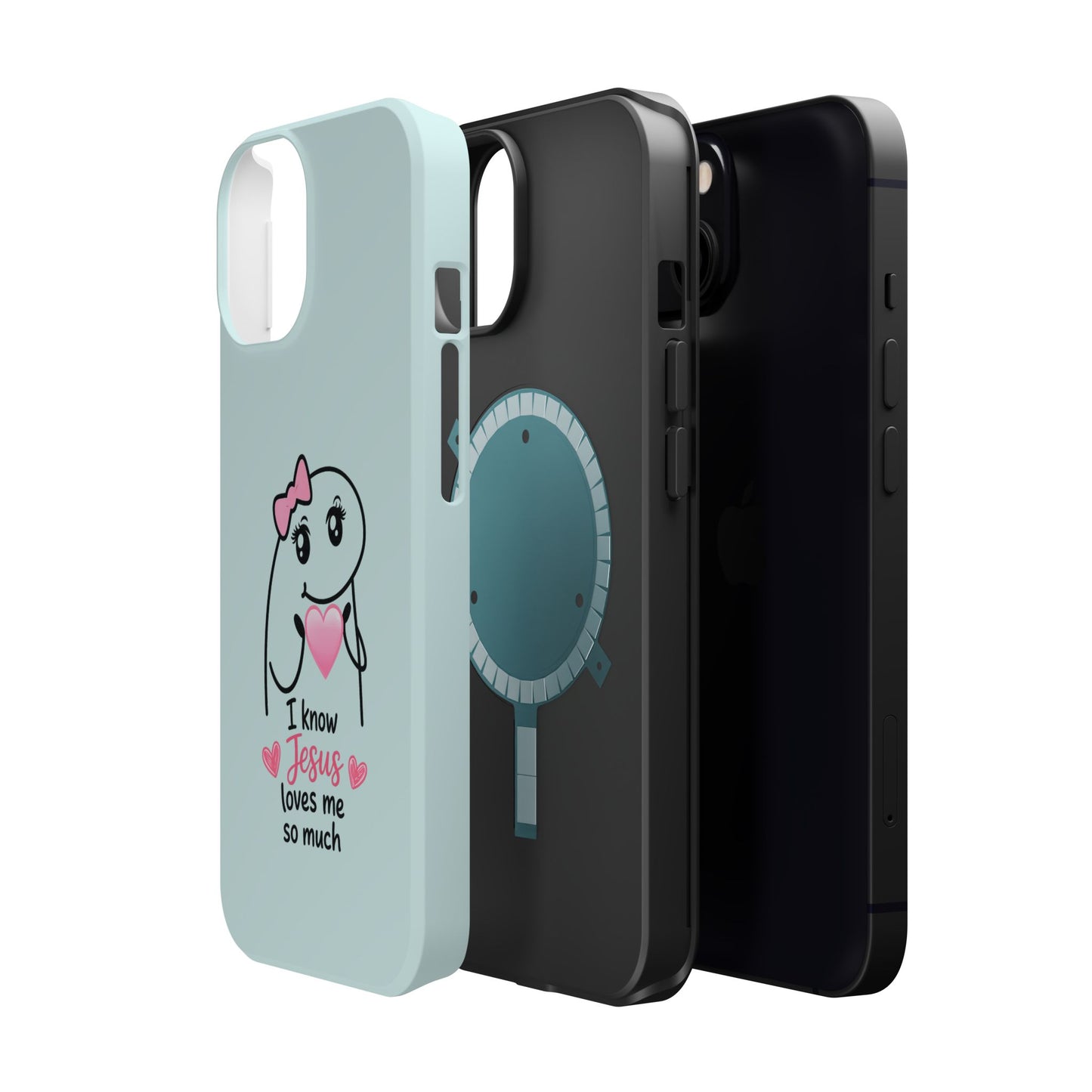 Christian Cute Heart Phone Case — "I Know Jesus Loves Me So Much" Magnetic Impact-Resistant Case