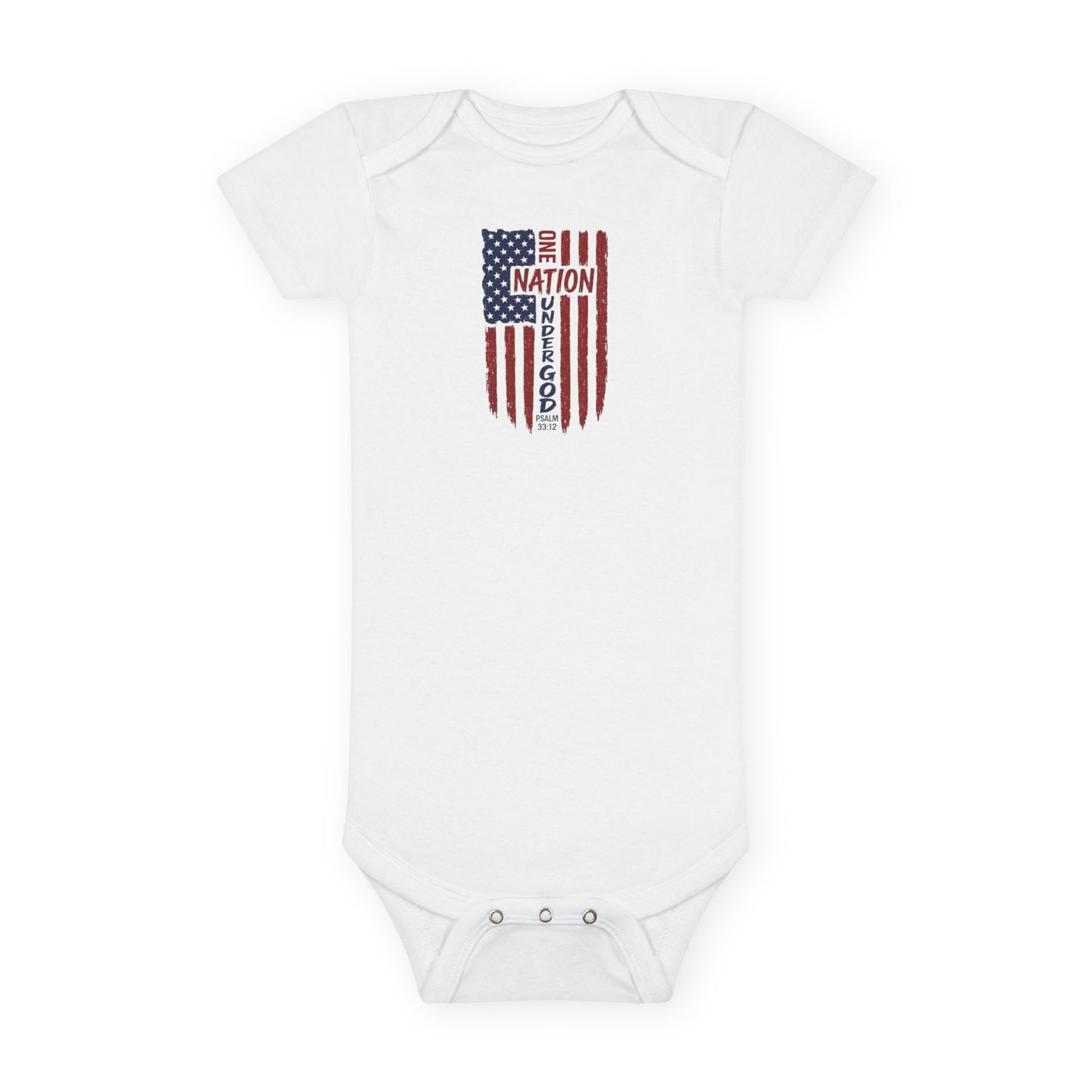 Baby Onesie - USA Flag "Nation of Greatness" Organic Cotton Infant Bodysuit