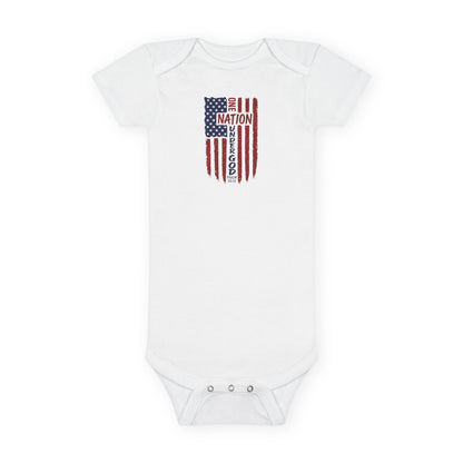 Baby Onesie - USA Flag "Nation of Greatness" Organic Cotton Infant Bodysuit