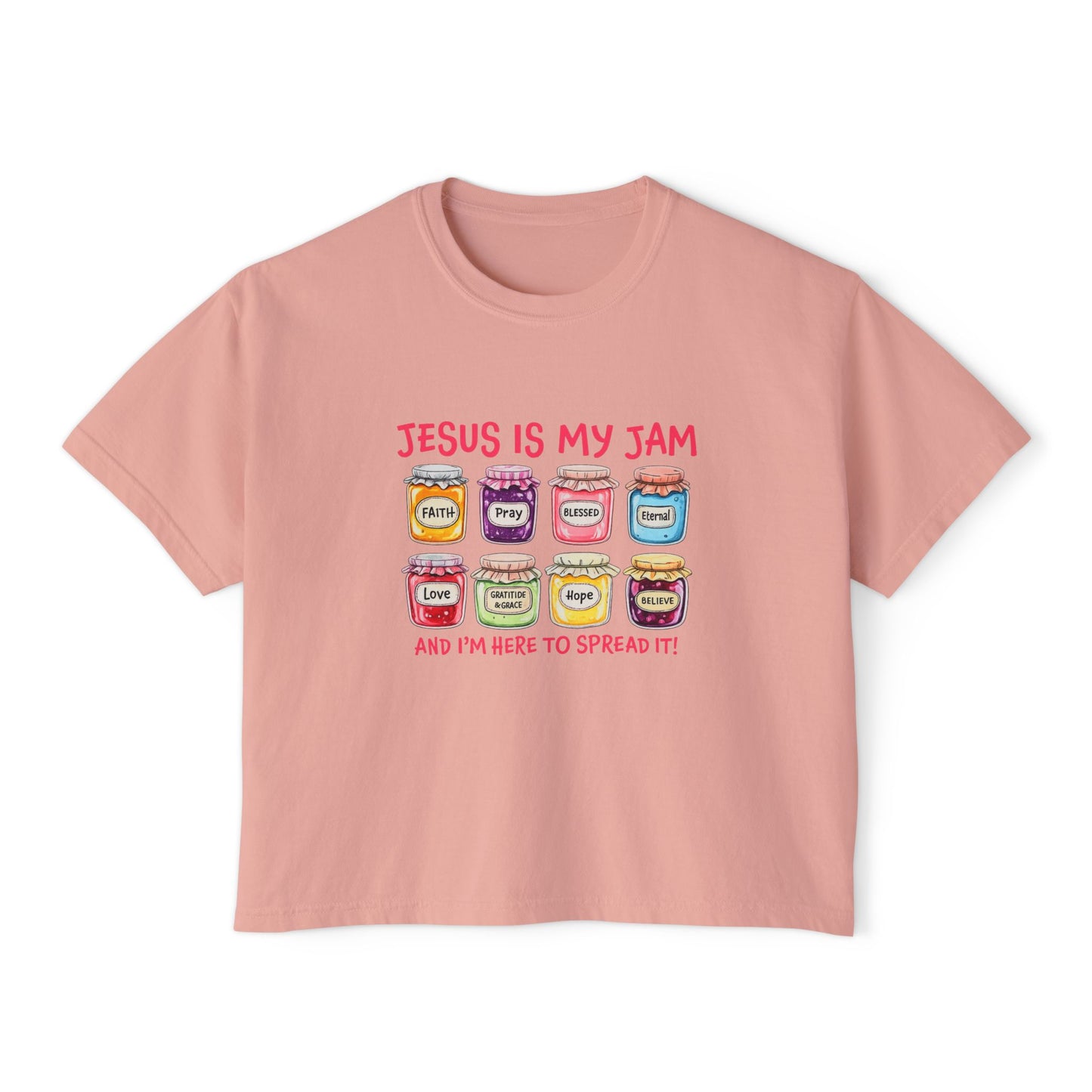 Jesus Is My Jam Women’s Boxy Tee — Cute Christian Faith Graphic Shirt