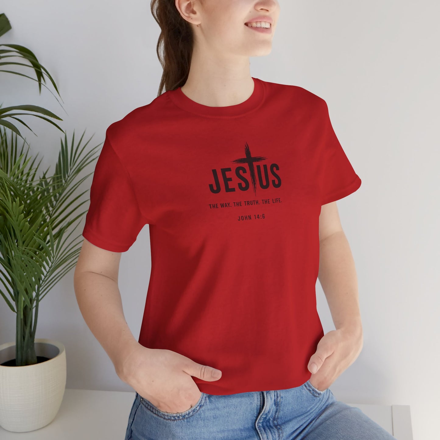 Jesus Cross T‑Shirt - "Jesus: The Way the Truth the Life" Bible Verse Tee (John 14:6)