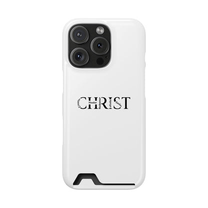 Christian Phone Card Case — Minimal 'CHRIST' Text Wallet Phone Case