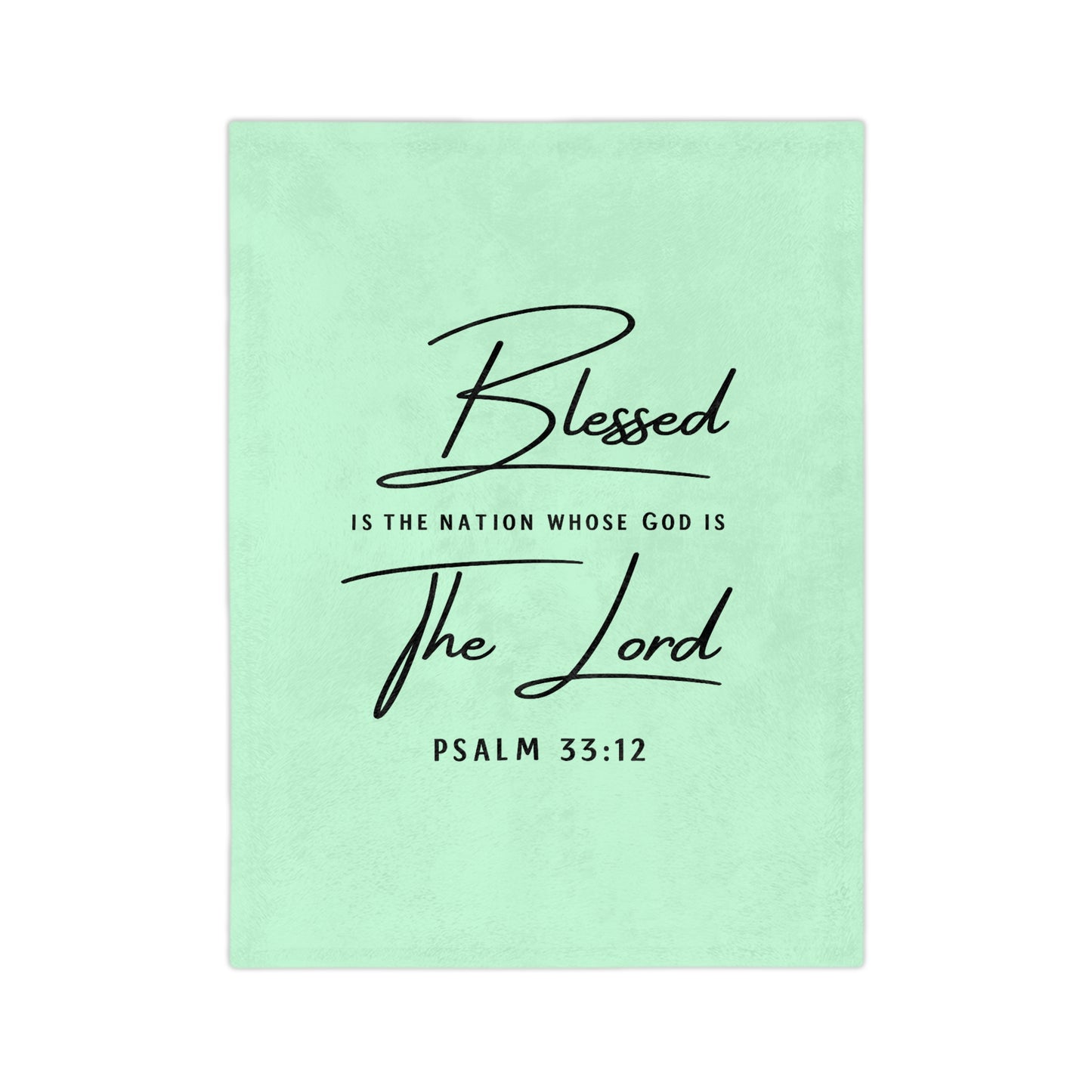 Blessed Is the Nation Psalm 33:12 Microfiber Blanket — Inspirational Christian Throw