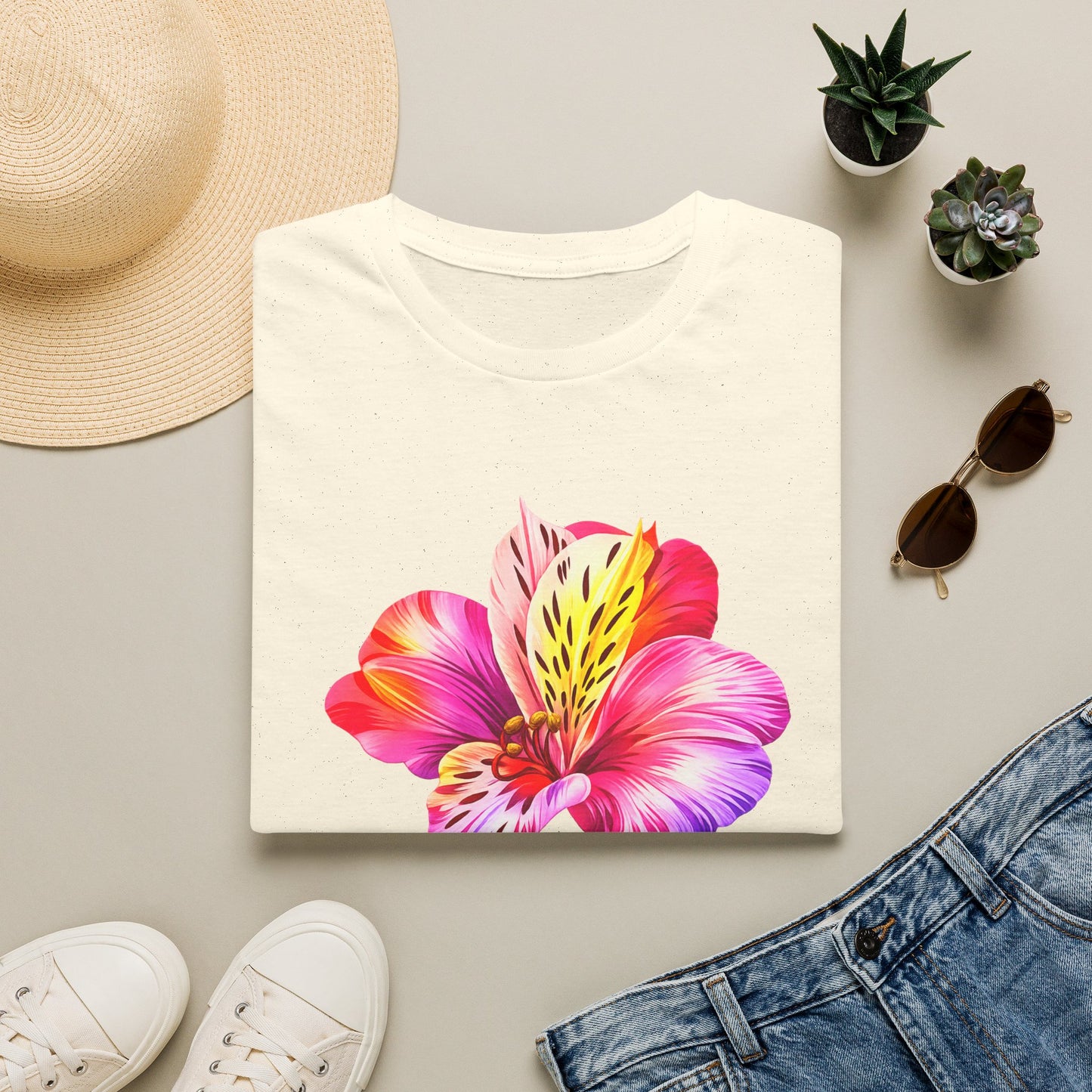 Jesus Floral T-Shirt — Colorful Watercolor Lily Christian Faith Tee