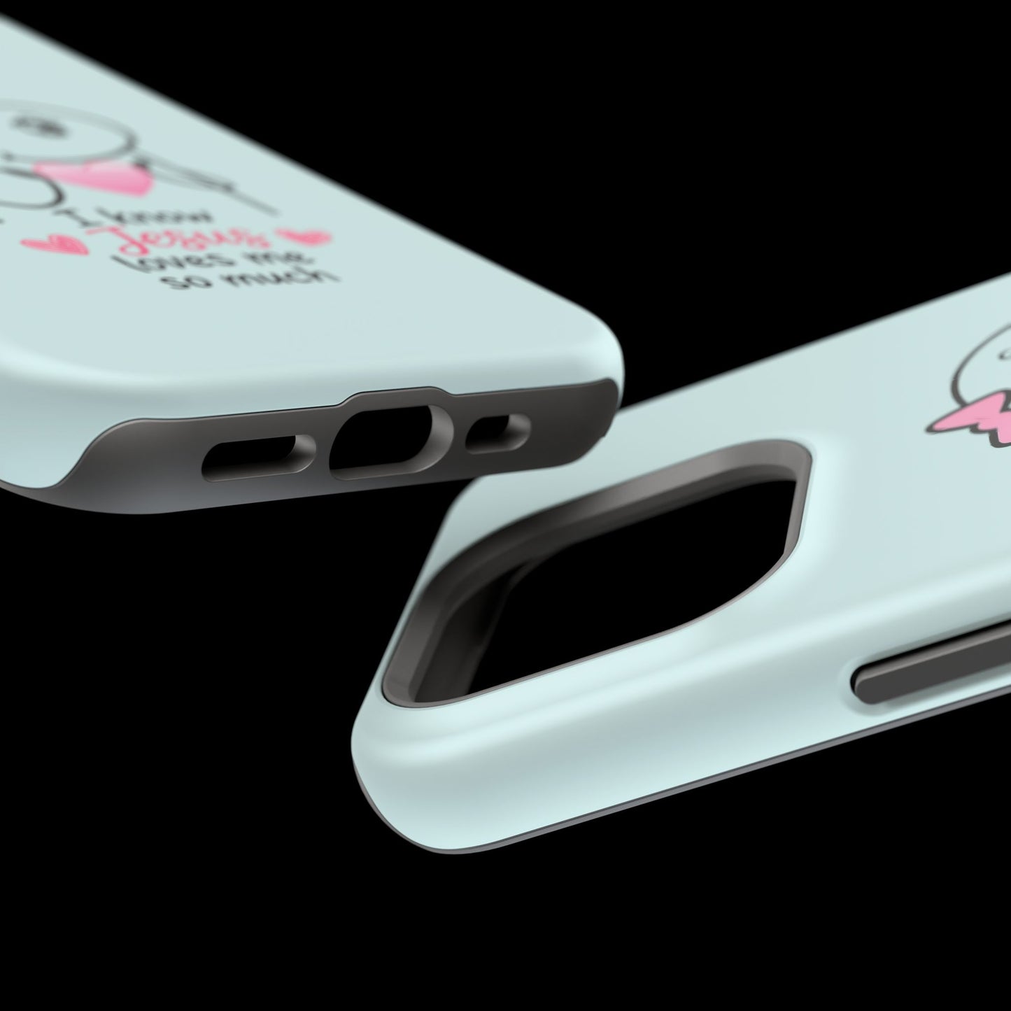 Christian Cute Heart Phone Case — "I Know Jesus Loves Me So Much" Magnetic Impact-Resistant Case