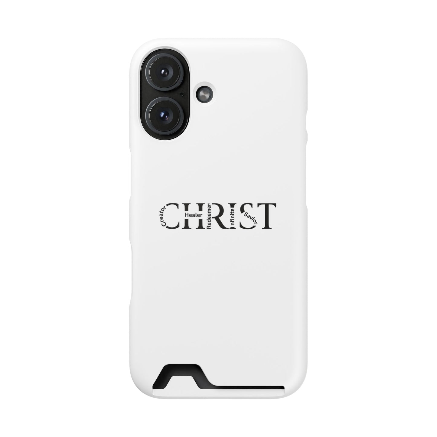 Christian Phone Card Case — Minimal 'CHRIST' Text Wallet Phone Case