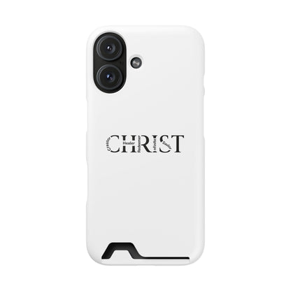 Christian Phone Card Case — Minimal 'CHRIST' Text Wallet Phone Case