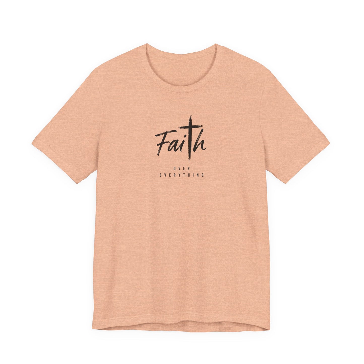 Faith Cross T-Shirt — 'Our Father' Lord's Prayer Back Print Christian Tee