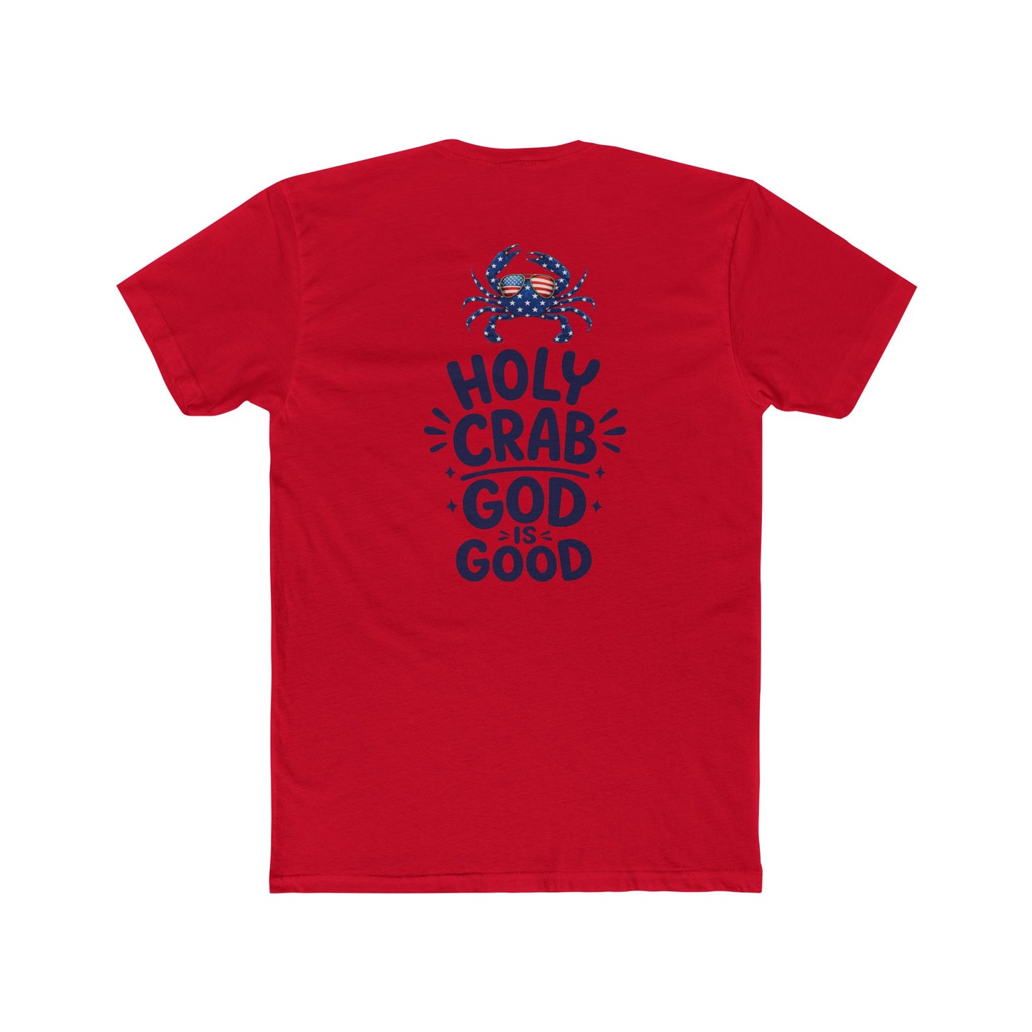 Holy Crab God Is Good T-Shirt — Christian Coastal Tee with Cross & Crab Design