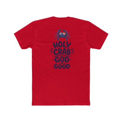 Holy Crab God Is Good T-Shirt — Christian Coastal Tee with Cross & Crab Design