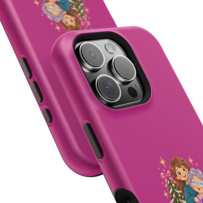 Magenta Christmas Grandma Phone Case — "Abuela, eres un regalo de Dios. ¡Feliz Navidad!" Magnetic Impact-Resistant