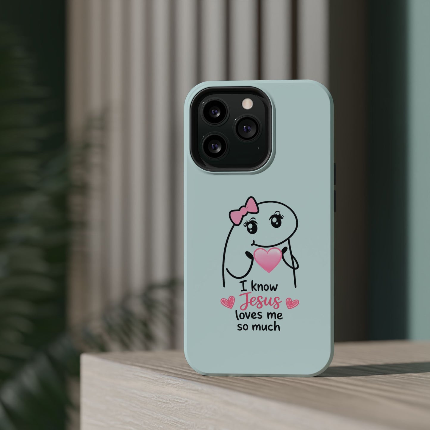 Christian Cute Heart Phone Case — "I Know Jesus Loves Me So Much" Magnetic Impact-Resistant Case