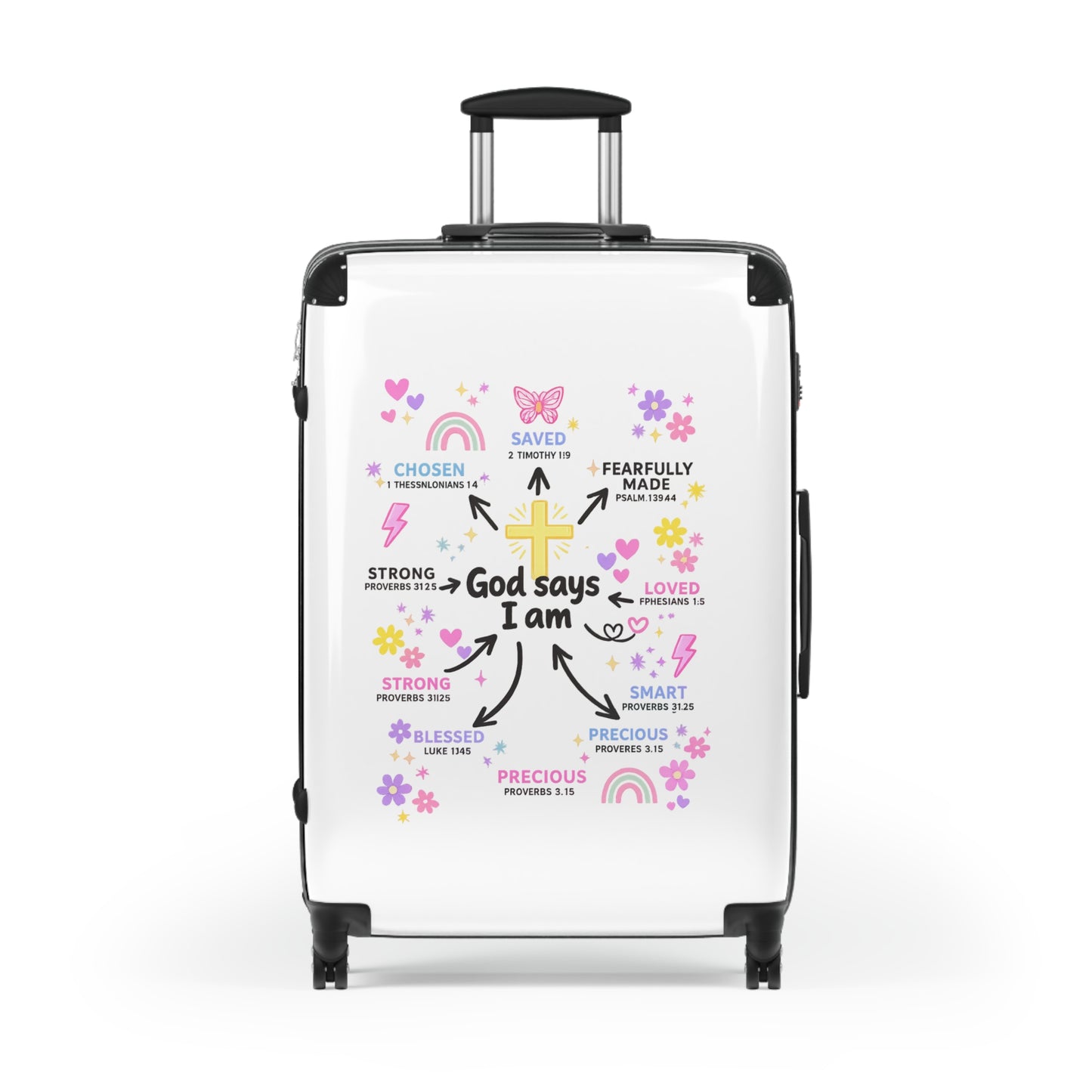 Suitcase — "God Says I Am" Inspirational Carry-On Luggage