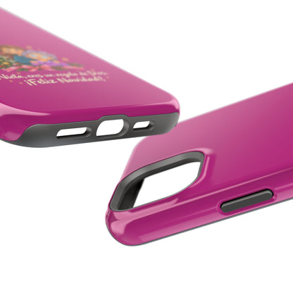 Magenta Christmas Grandma Phone Case — "Abuela, eres un regalo de Dios. ¡Feliz Navidad!" Magnetic Impact-Resistant