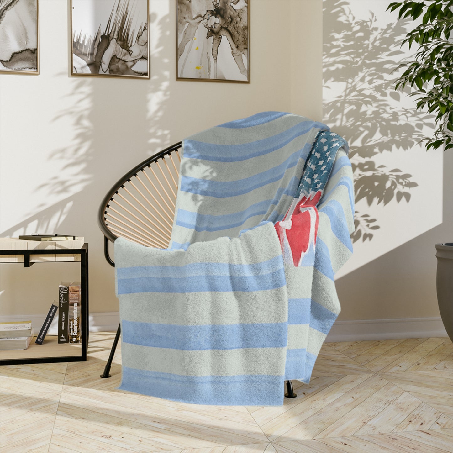 Child of God American Flag Velveteen Microfiber Blanket