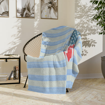 Child of God American Flag Velveteen Microfiber Blanket