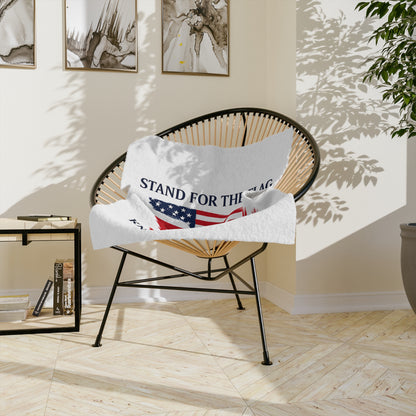 Stand for the Flag, Kneel for the Cross Velveteen Blanket