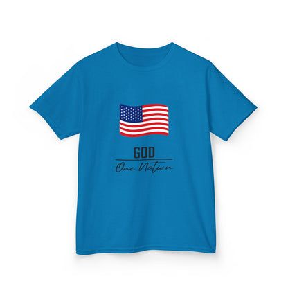 UNISEX Kids Tee — American Flag 'God One Nation' Patriotic T‑Shirt