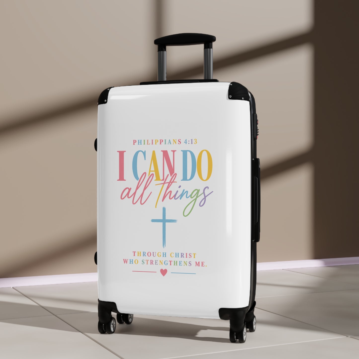 Inspirational "I Can Do All Things" Carry-On Suitcase – Christian Travel Luggage (Philippians 4:13)
