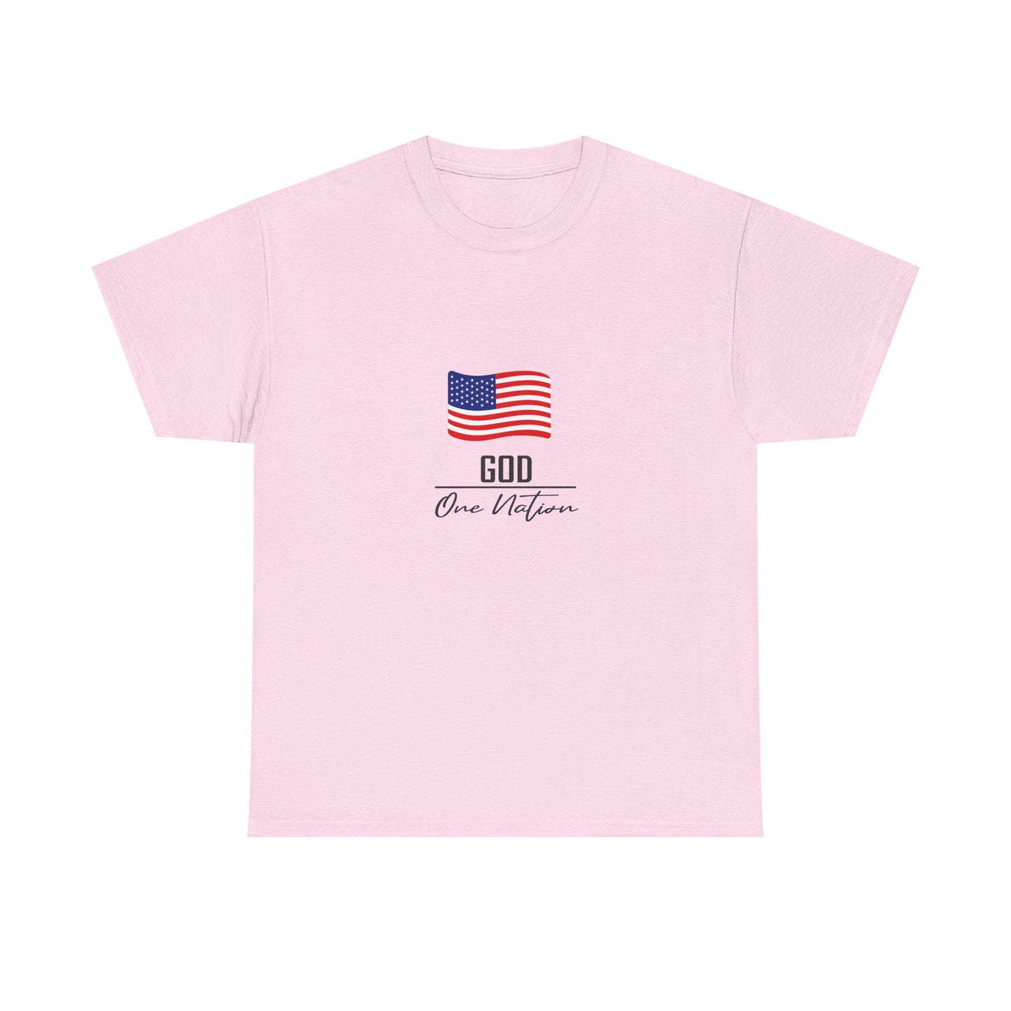 T-Shirt — American Flag "God Over Nation" Patriotic Faith Tee