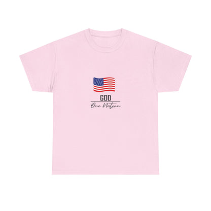 T-Shirt — American Flag "God Over Nation" Patriotic Faith Tee