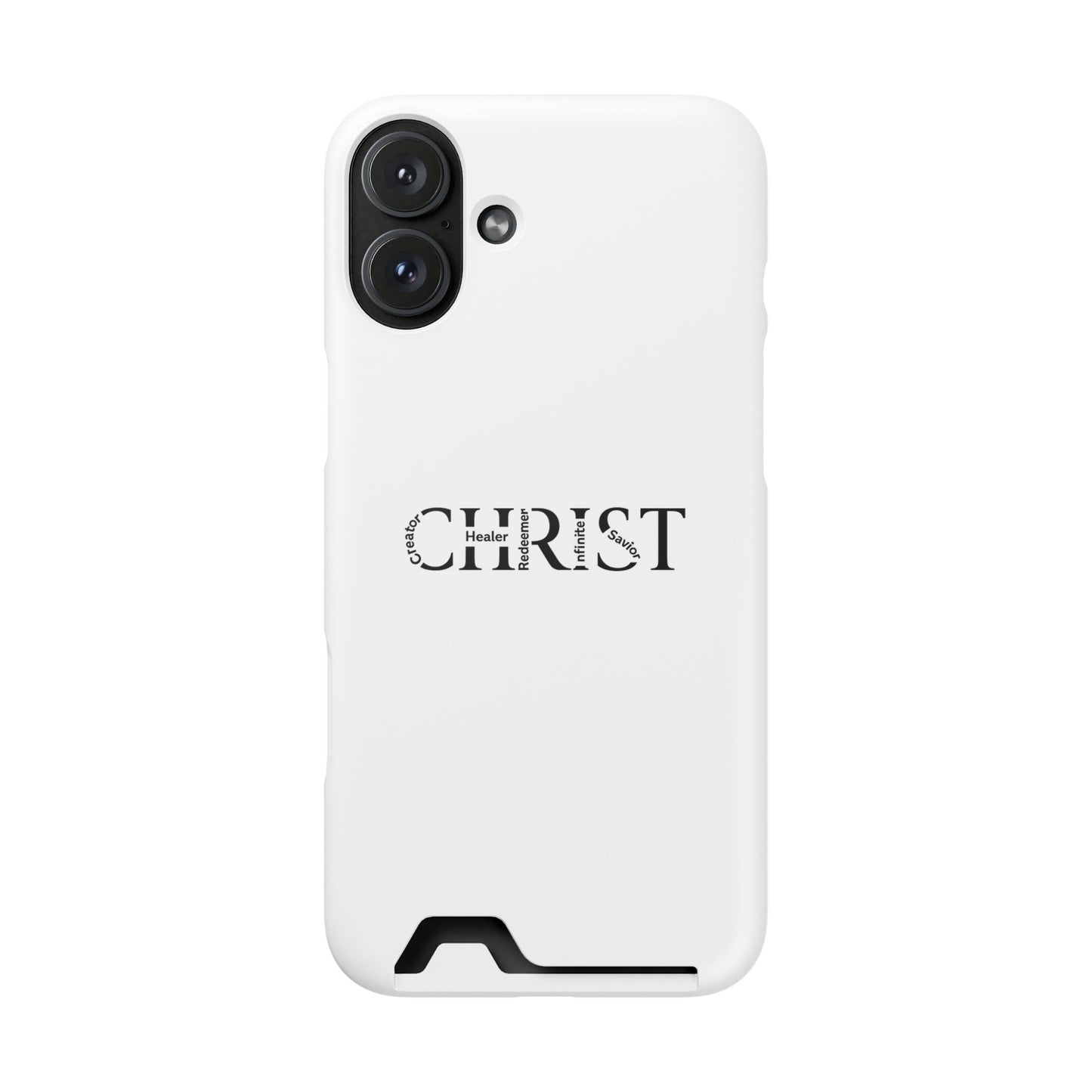 Christian Phone Card Case — Minimal 'CHRIST' Text Wallet Phone Case