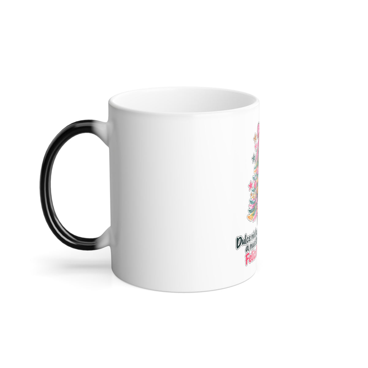 Color-Changing Mug – Christmas Tree with Spanish 'Feliz Navidad' Message