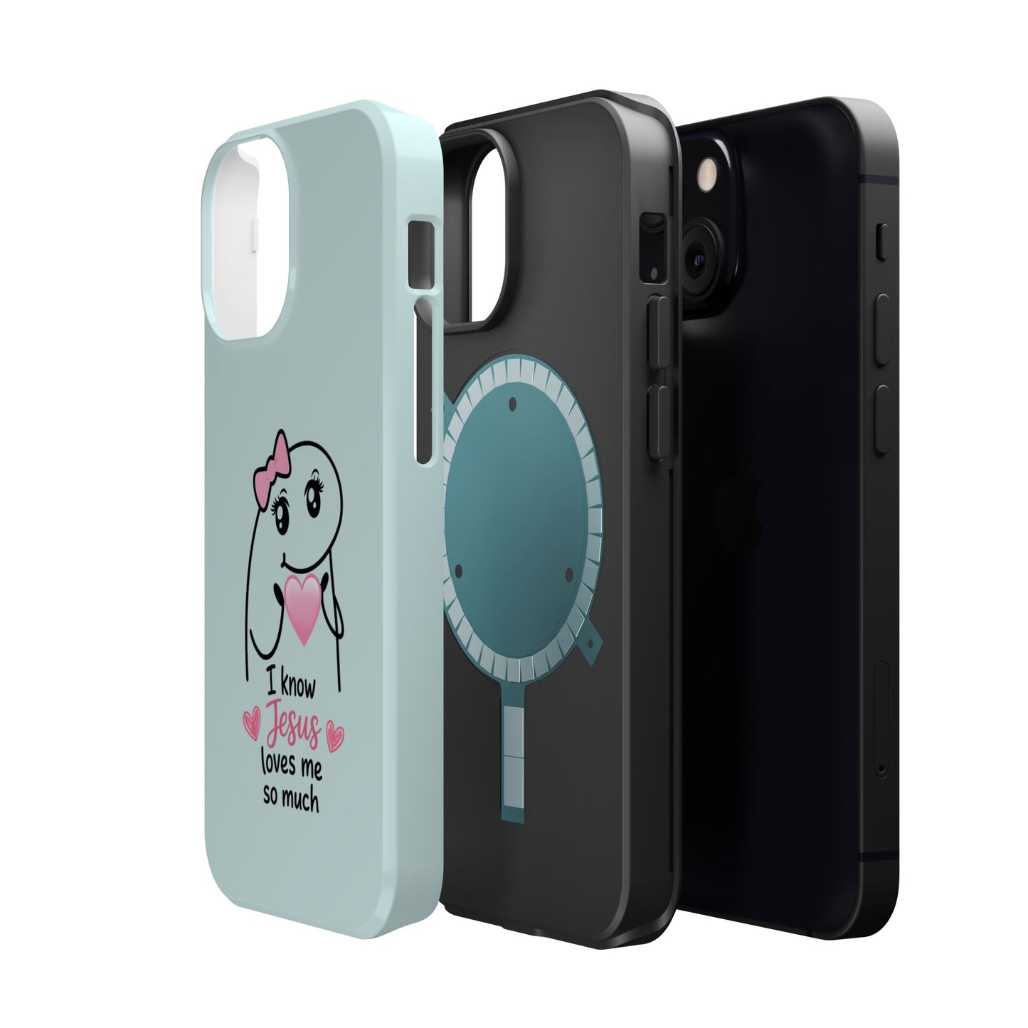 Christian Cute Heart Phone Case — "I Know Jesus Loves Me So Much" Magnetic Impact-Resistant Case
