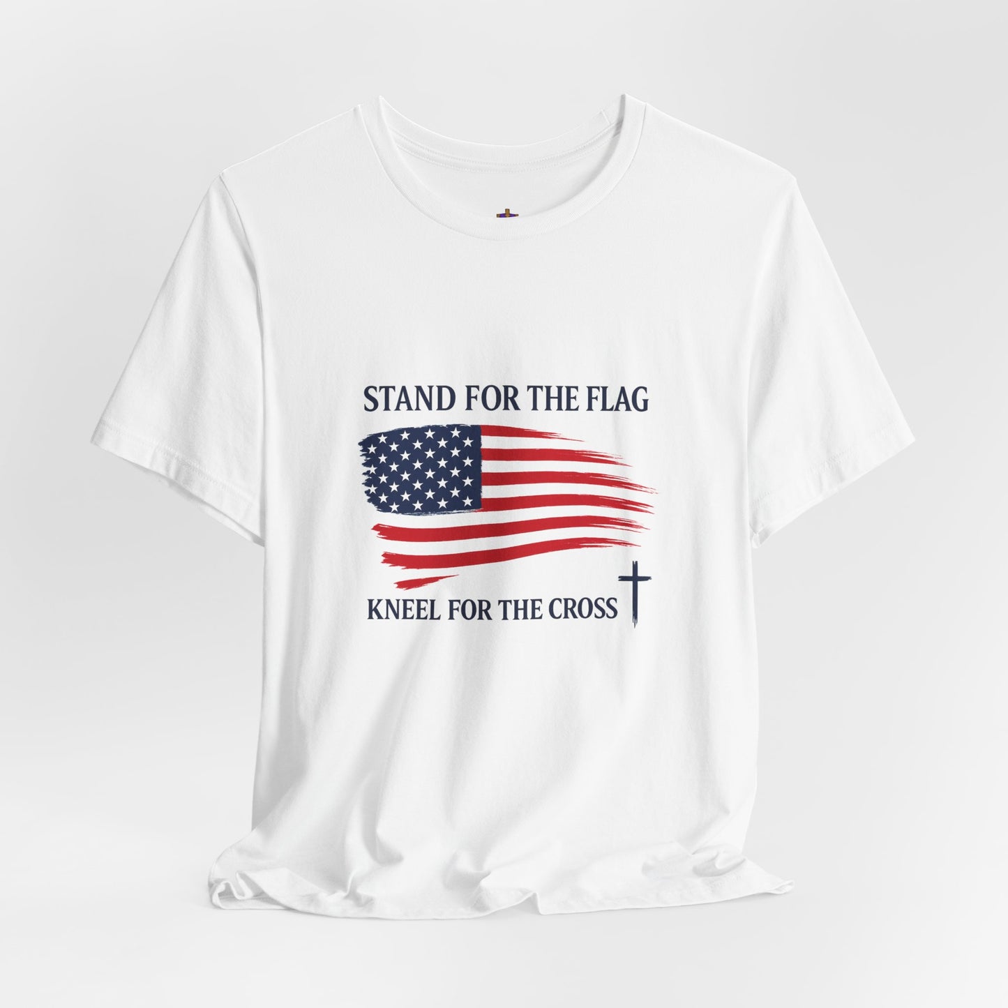 Stand for the Flag, Kneel for the Cross Tee — America 250 Patriotic T‑Shirt