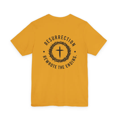 Christian Fish Tee — Small Circular 'JESUS' Design, Faith Graphic Shirt